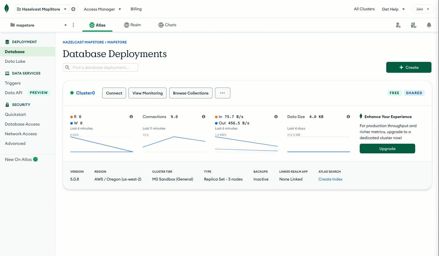 Set up a database on MongoDB