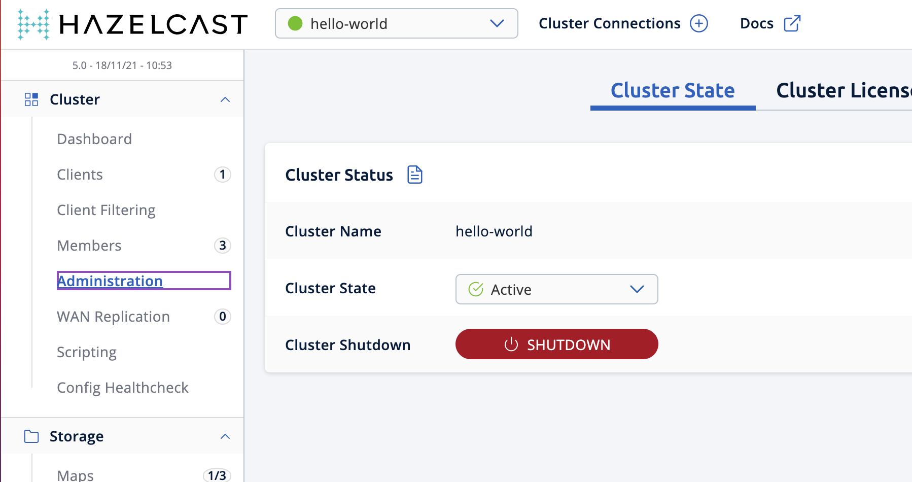 Shutting down the cluster