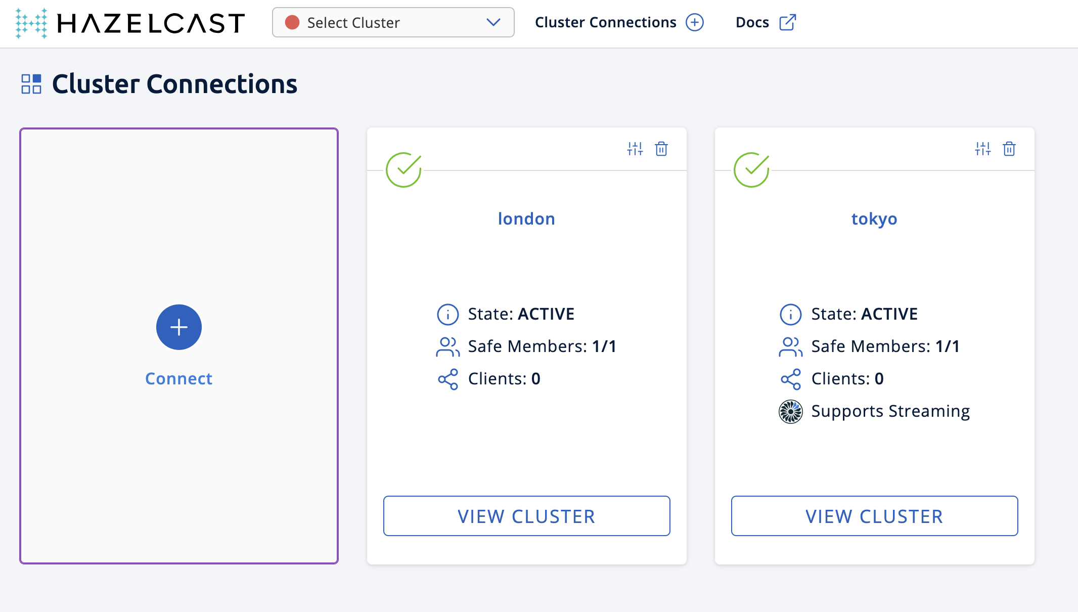 Both clusters are connected