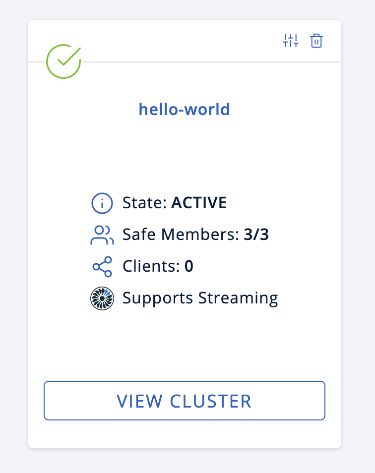 Management Center is now connected to the cluster