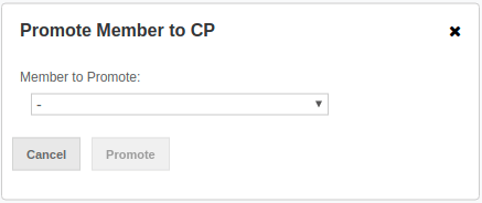 Promote Member to CP Confirmation
