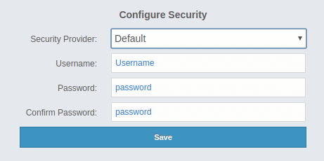 Default Security Provider Configuration