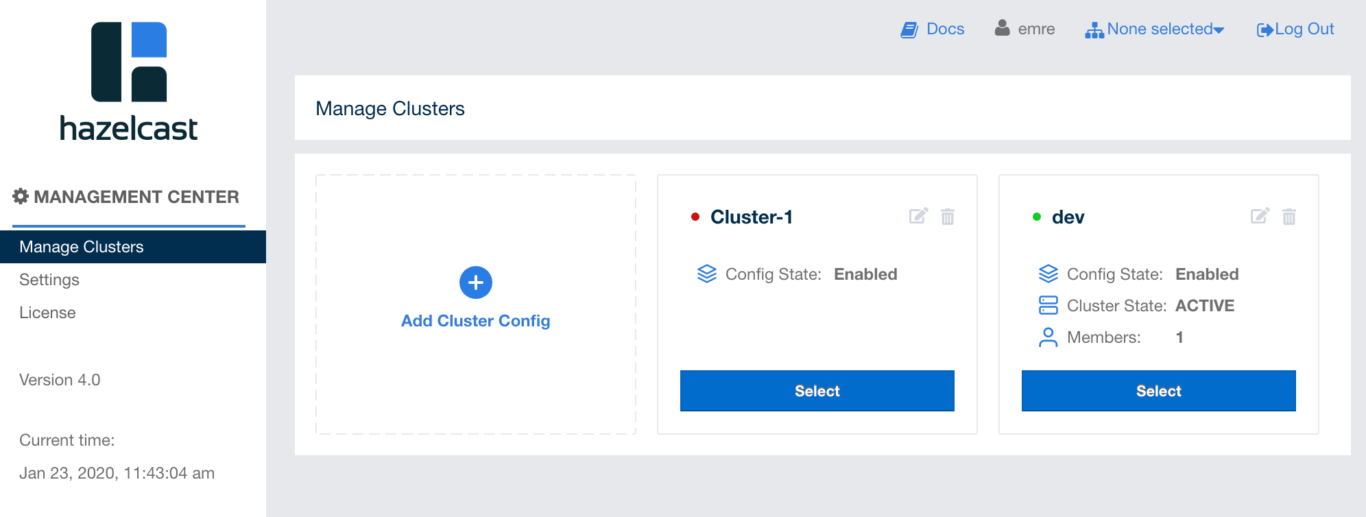Manage Clusters