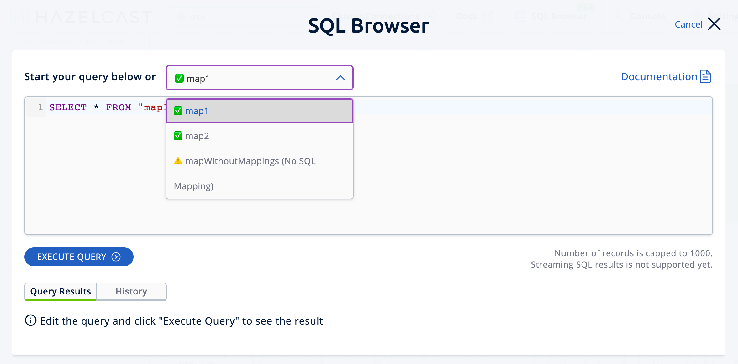 SQL Browser listing maps