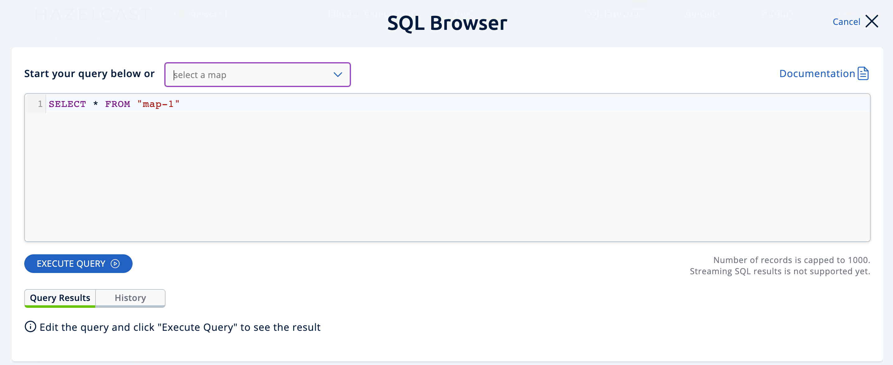 SQL Browser Window