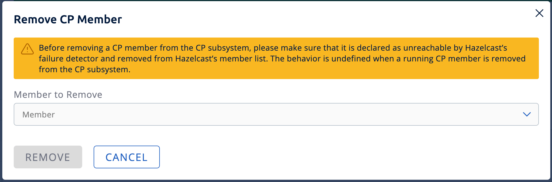 Remove CP Member Confirmation