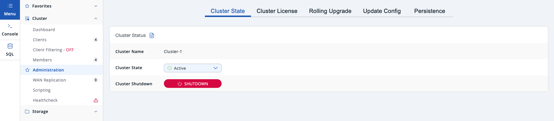 Changing Cluster state