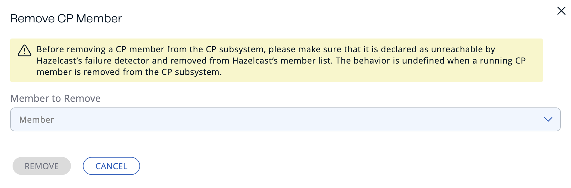 Remove CP Member Confirmation