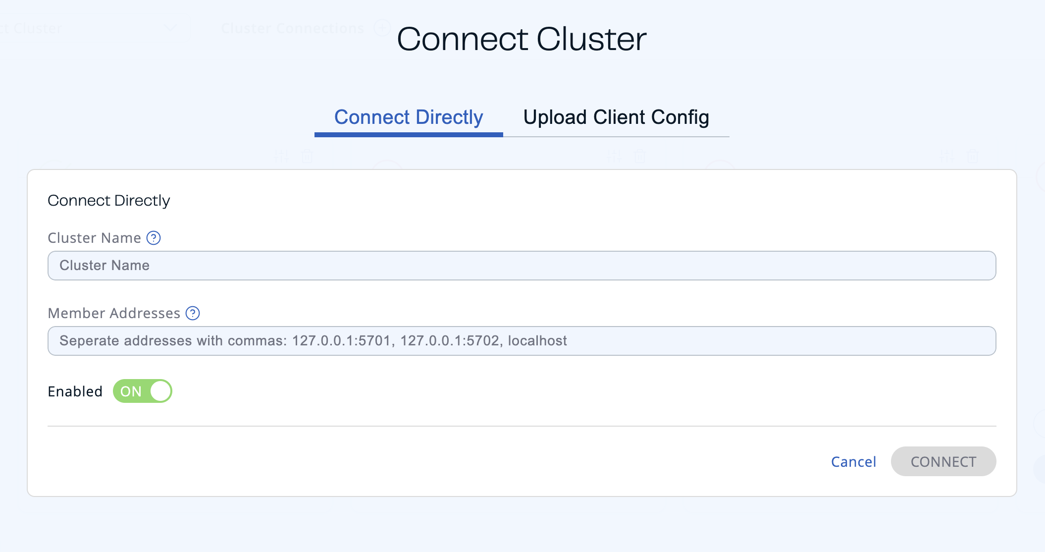 Add New Cluster Configuration